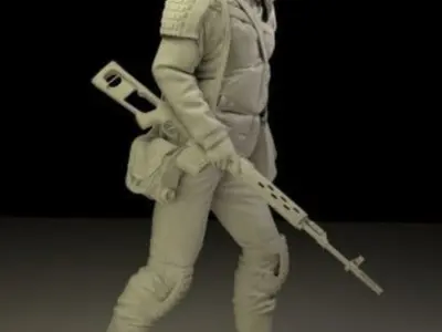 SOLDIER WICH GUNS 3D print model