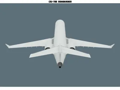 CRJ700 White Low-poly 3D model