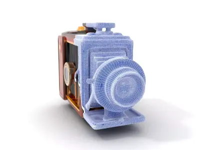 Antique Brass Camera model pack Low-poly 3D model