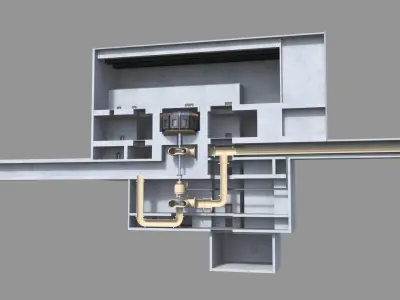 Pumped Storage Hydro Electric Power Plant 3D model