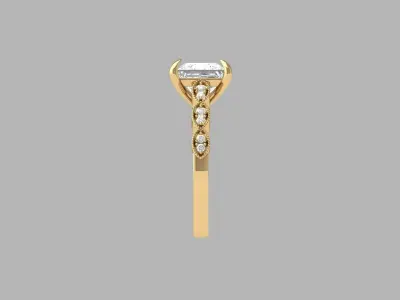 Princess Art Deco Ring 3D print model 7