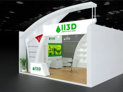 Exhibition Stand Stall One Side Open 5X6 3D model