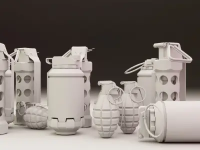 Grenade launcher Low-poly 3D model