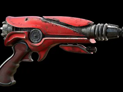 Futuristic Raygun Low-poly 3D model