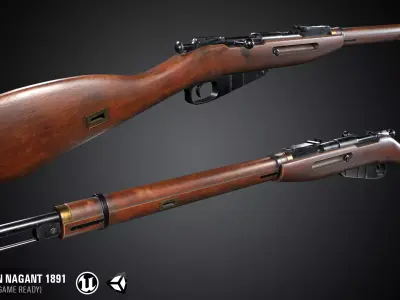 PBR Mosin Nagant rifle 1891 Free low-poly 3D model