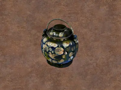 Decorative metalwork container Free low-poly 3D model