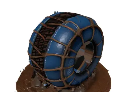 Buoy Wrapped Tire Industrial Asset 3D model