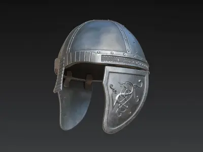 Medieval Helmet High Poly 3D model