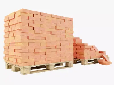 Pallet with Bricks 3D model