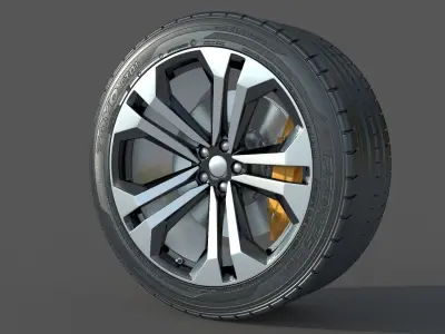 wheel Rim Tire 2 3D model