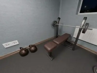 Basement Home Gym Interior Pack 3D model