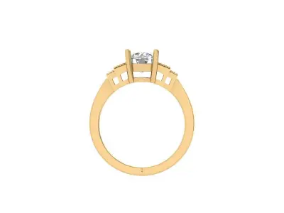 Solitaire Engagement Ring 3D print model 87