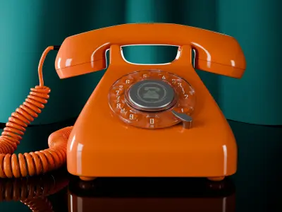 Retro Rotary Telephone-Vintage 3D Model  Low-poly 3D model