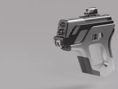 Sci-Fi Handgun Pistol Low-poly 3D model