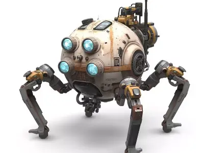 Sci-Fi Maintenance Drone 3D Model v3 Low-poly 3D model