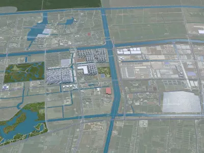 Cixi Ningbo Zhejiang China 70km Free low-poly 3D model