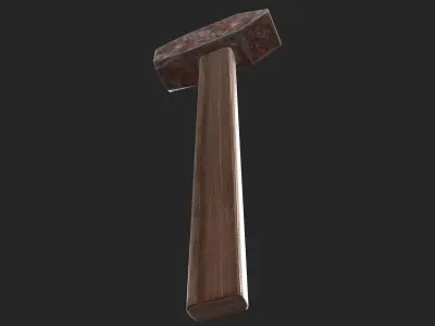 Rusty Hammer Low-poly 3D model