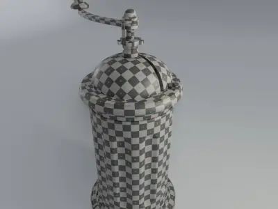 Old Italian Coffee Grinder LOD Low-poly 3D model