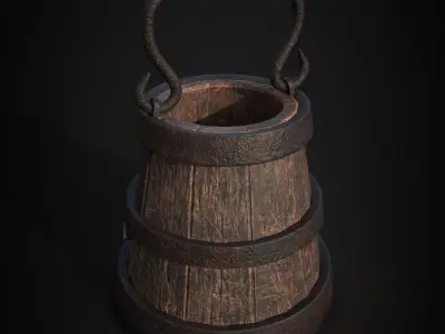 MEDIEVAL BUCKET LOWPOLY GAME ASSET Low-poly 3D model