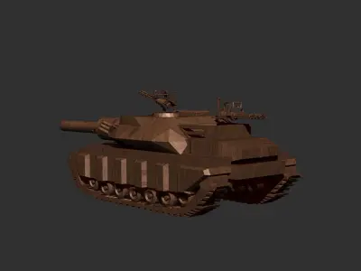 tank with machine gun 3D model