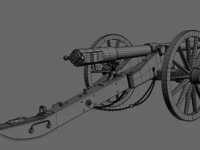 Cannon old Low-poly 3D model by yusifff