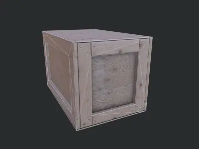 Wooden Box 04 Low-poly 3D model