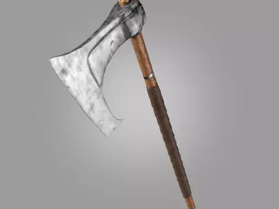 Stylized Weapon Axe lowpoly PBR model ready game Low-poly 3D model