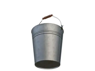 Steel Metal Bucket 3D model