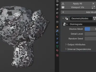 Disintegrate Objects - Geometry Nodes - Blender Free 3D model