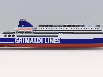 Ship Cruise Ausonia - Grimaldi Lines 3D model