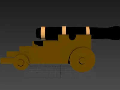 Low-Poly Canon cannon Free 3D model