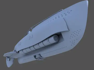 CA2 mini submarine - 1-72 scale 3D print model