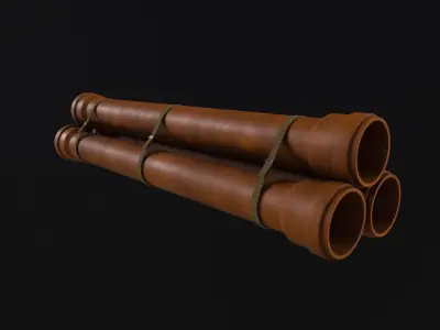 Drain Pipes 3D Model Low-poly 3D model