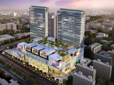3Dmax fashion city commercial square building 428 3D model