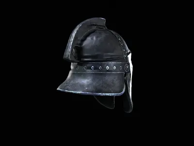 black gladiator helmet 3D model