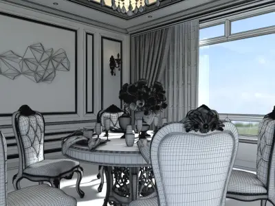 Interior Art - Restaurant Collection - Part 1 01 3D model
