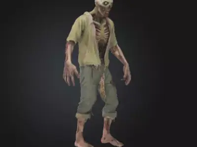 Zombie 3D Model Realistic Horror Sculpture Free 3D print model buy