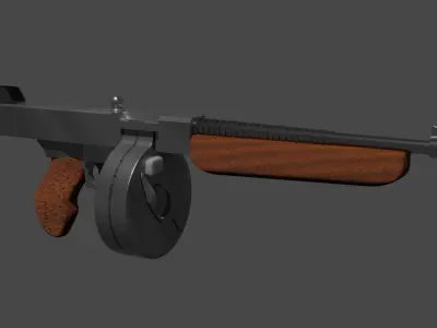 A simple model of a submachine gun Thompson Free 3D model