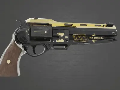 Revolver Tex Mechanica Low-poly 3D model