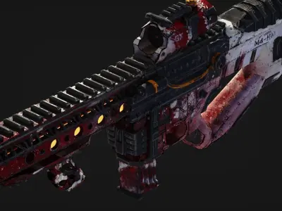 M4-HM Sniper Rifle  Dead Snow Low-poly 3D model