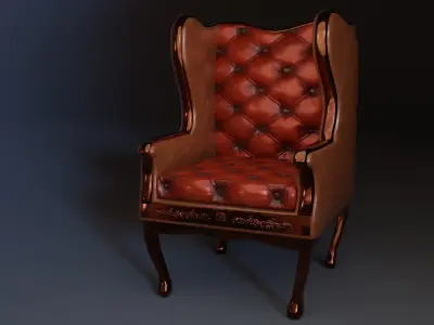 Victorian Armchair Low-poly 3D model
