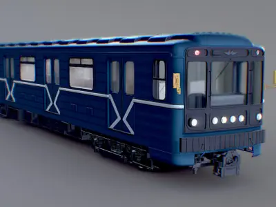 High Poly Metro Train 3D Model WIP 3D model