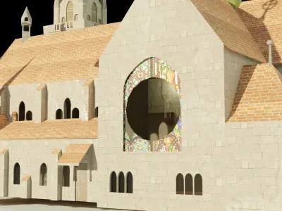 3D church modeling Free low-poly 3D model