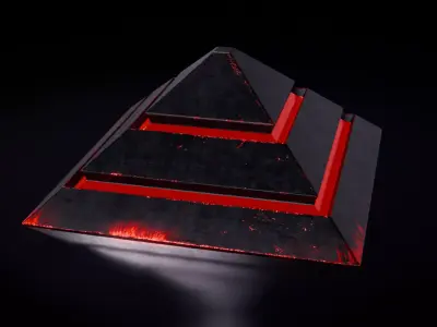 Neon Obsidian Pyramid Low-poly 3D model
