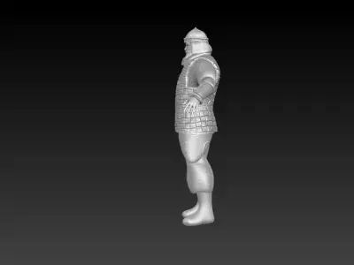 Medieval Saracen soldier Low-poly 3D model
