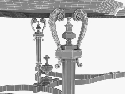 Rectangular Cast Brass Cocktail Table 3D model