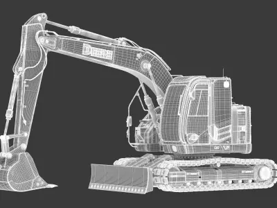 John Deere 135 P-Tier Mid-Size Excavator 3D model