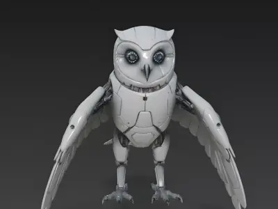 Robotic Owl Surveillance 3D Model Low-poly 3D model