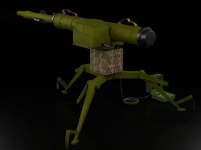 Stugna-p machine gun Low-poly 3D model