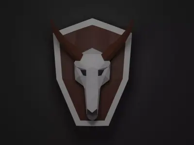Goat Skull Low-Poly Free low-poly 3D model